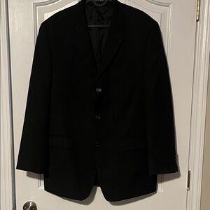 Chaps Black Pinstripe Sport Coat Blazer